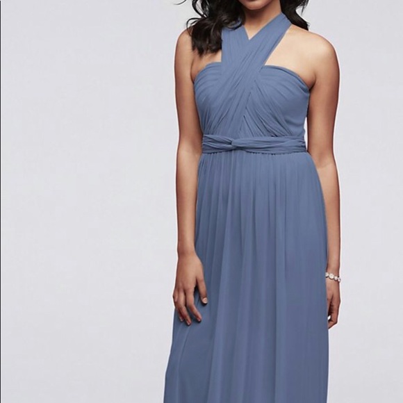 David's Bridal Dresses & Skirts - Bridesmaid Multi-Style, Steel Blue Mesh Dress
